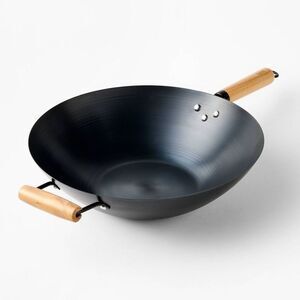 Figmint - 13.5" Carbon Steel Wok Dark Gray - Figmint Gray